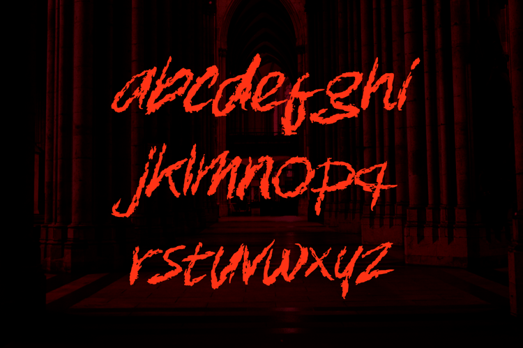 Ghoul Horror Font Lowercase Alphabet Preview by Firstype Studio