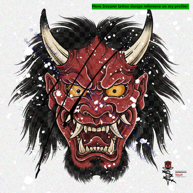 Traditional Japanese Oni Mask draw-along practice sheet cover
