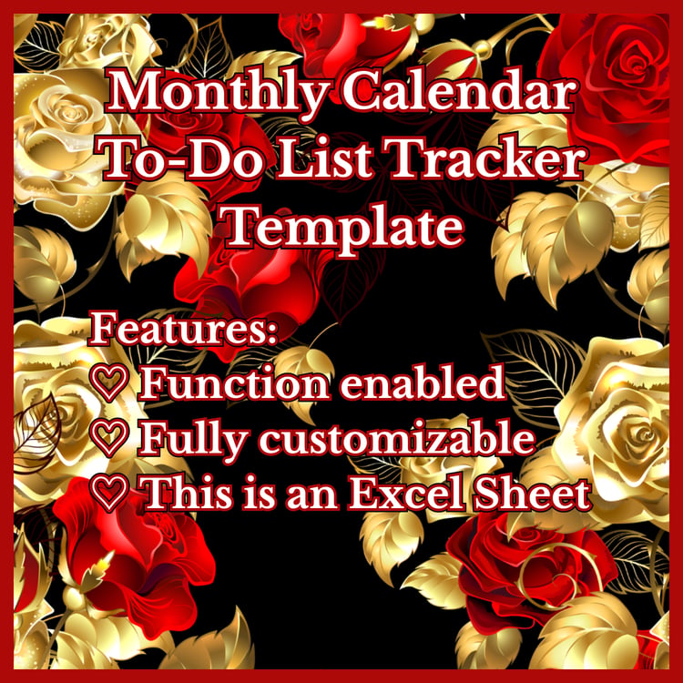 An image featuring specifications for the "Monthly Calendar To-Do List Tracker Template."