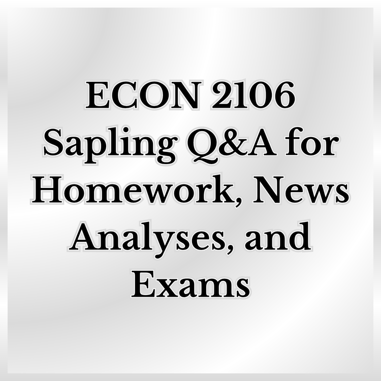 A photo thumbnail promoting the PDF "ECON 2106 Sapling Q&A for Homework, News Analyses, and Exams. Only the title of the file is displayed.