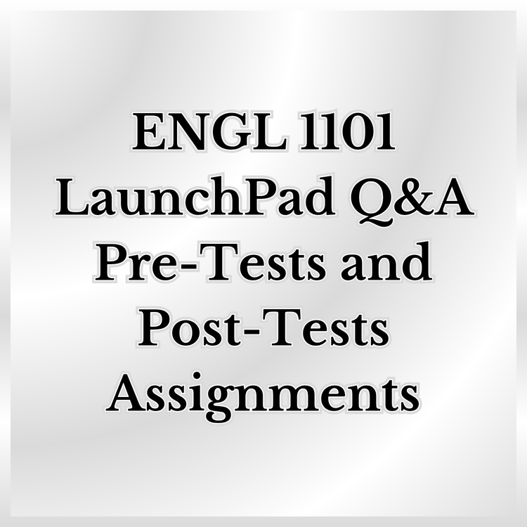 A product promotion thumbnail featuring the words, "ENGL 1101 LaunchPad Q&A Pre-Tests and Post-Tests Assignments."
