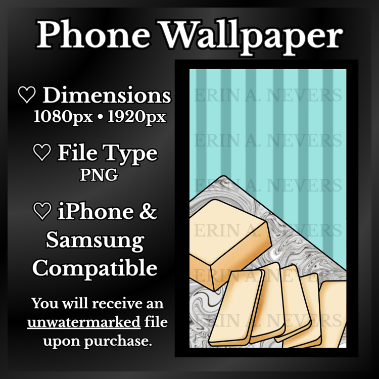 A product promotion thumbnail featuring a phone wallpaper with butter.