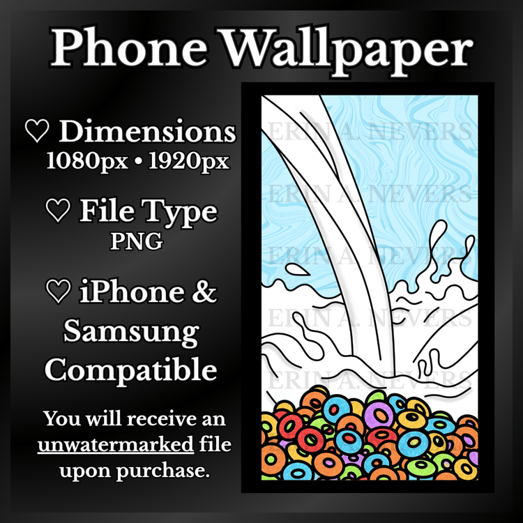 A product promotion thumbnail featuring a phone wallpaper with cereal and milk.