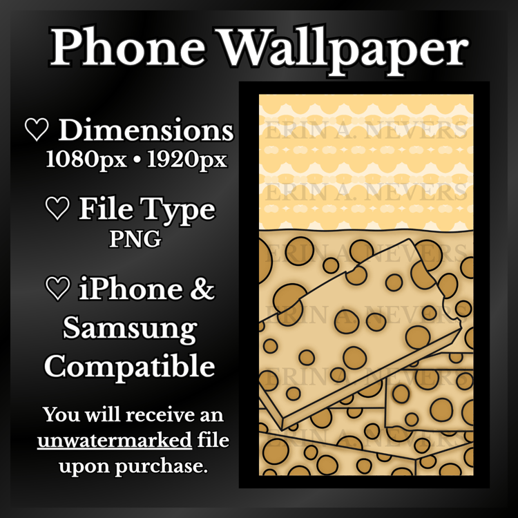 A product promotion thumbnail featuring a phone wallpaper with five blocks of swiss cheese.
