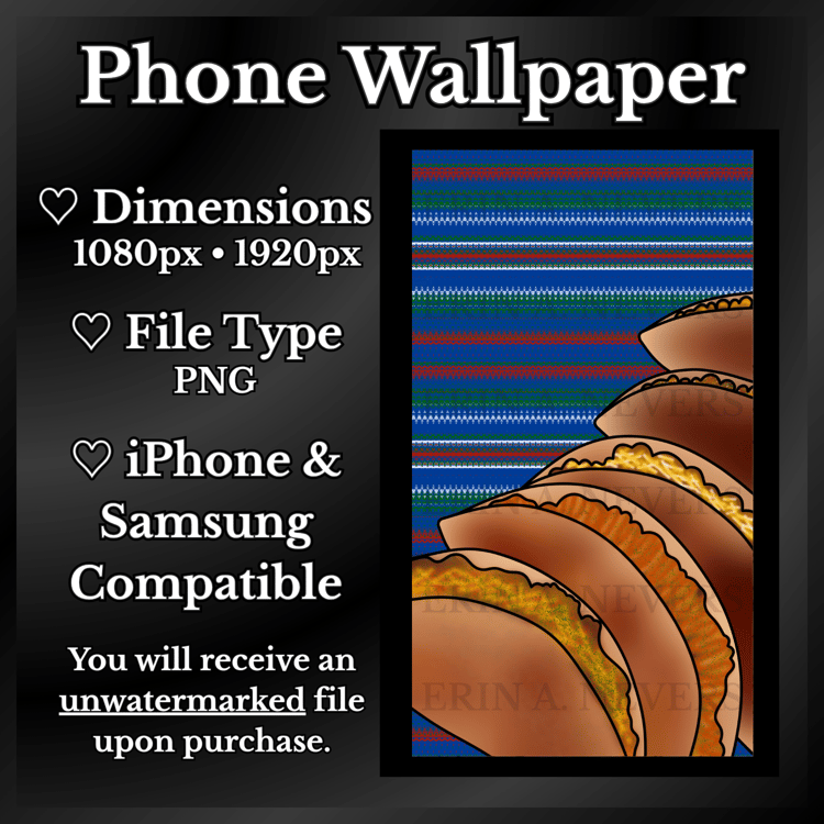 A product promotion thumbnail featuring a phone wallpaper with five tacos containing different fillings.
