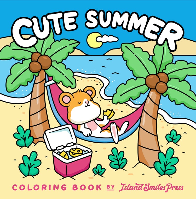 cute summer coloring book