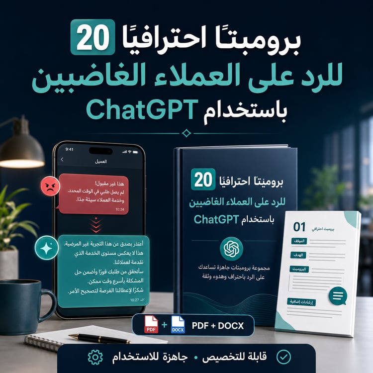 20 برومبتًا احترافيًا للرد على العملاء الغاضبين باستخدام ChatGPT