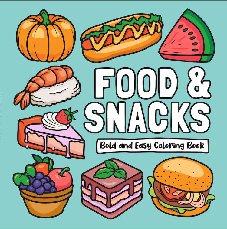 food and snacks coloring book