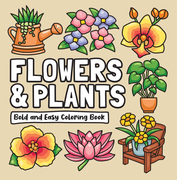 flowers and plants coloring book