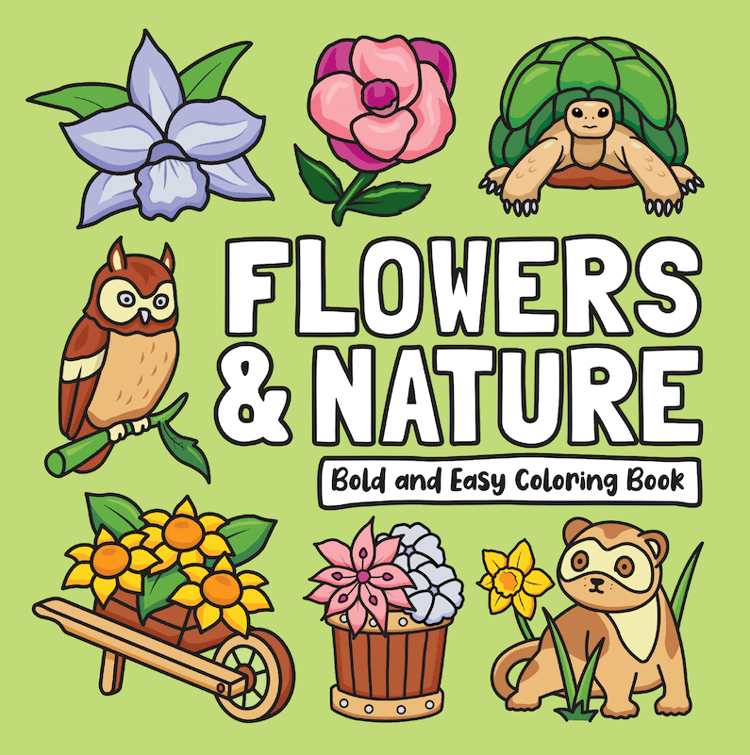 flowers and nature coloring book