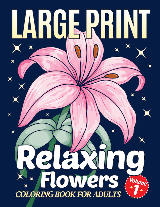 relaxing flowers coloring book