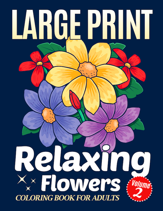 relaxing flowers coloring book