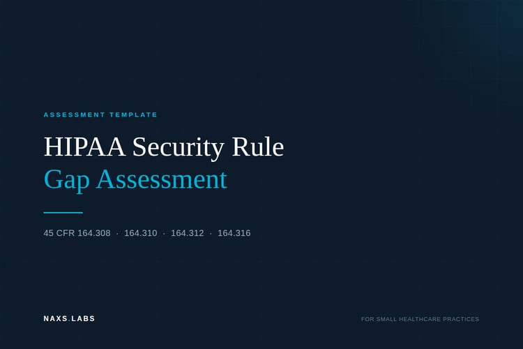 HIPAA Security Rule Gap Assessment Template for small and medium sized businesses.