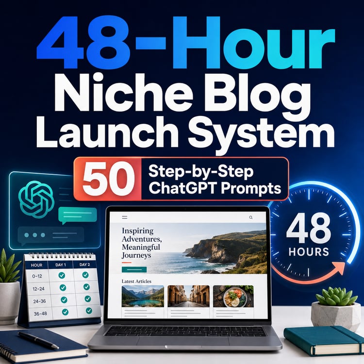 Launch a Profitable Niche Blog in 48 Hours – 50 ChatGPT Prompts