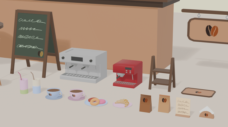 Roblox low poly cafe props