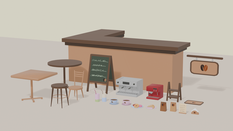 Roblox coffee shop asset pack