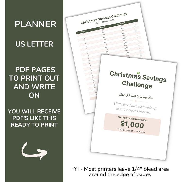 Christmas Savings Challenge