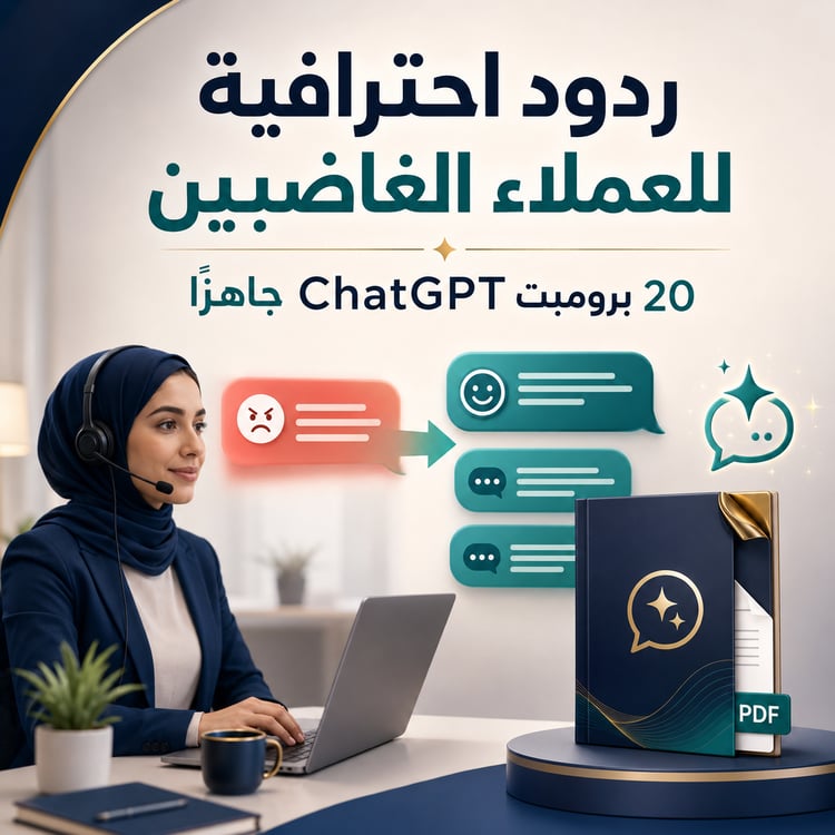 ردود احترافية للعملاء الغاضبين — 20 برومبت ChatGPT جاهزًا