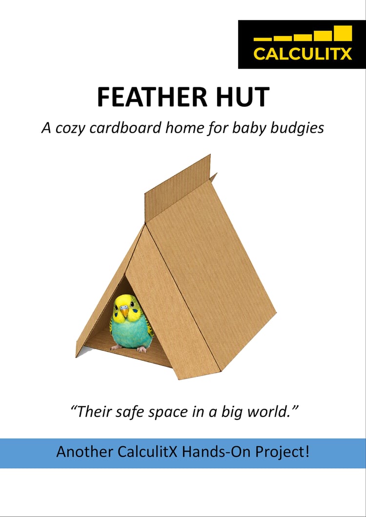 Feather Hut: A cozy cardboard home for baby budgies