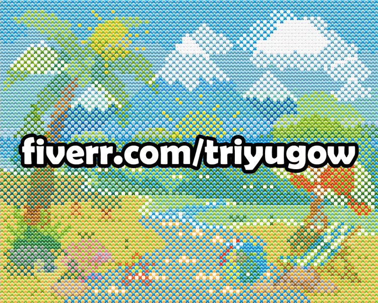 2 in 1 - Mountain View and Beach View - Cross-stitch Pattern