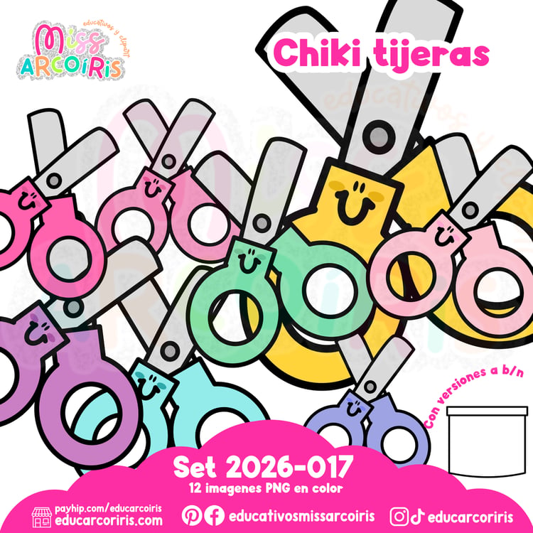 clipart tijeras kawaii