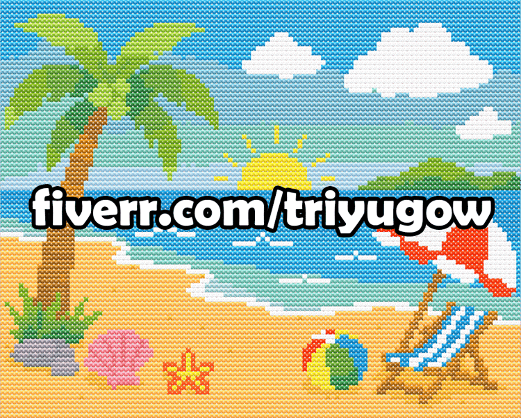 Beach View - Cross-stitch Pattern