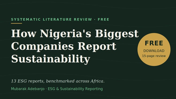 ESG & Sustainability Reporting in Nigeria: A Systematic Literature Review