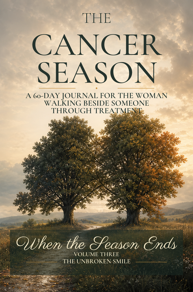 The Cancer Season fillable journal cover for women supporting someone through cancer treatment