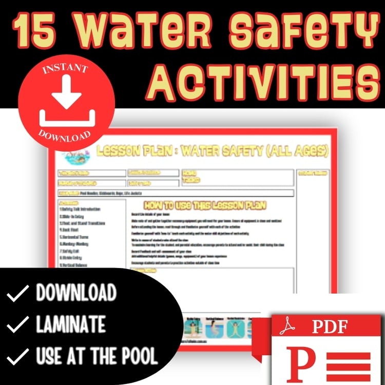 Water safety and survival swimming lesson plan