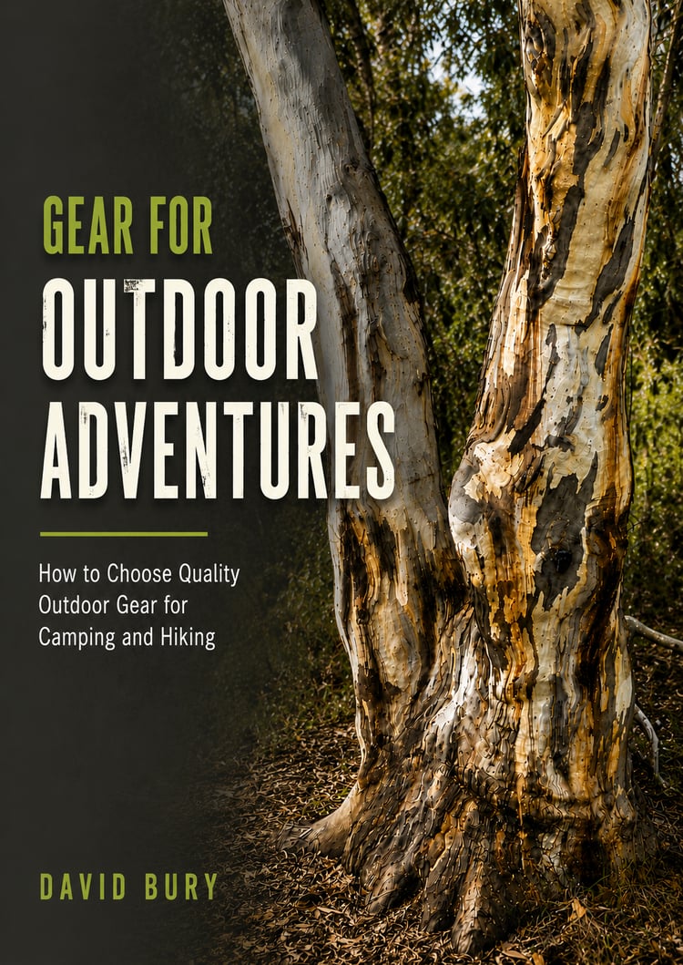 Gear for Outdoor Adventures book cover, a guide to choosing quality outdoor gear for camping and hiking