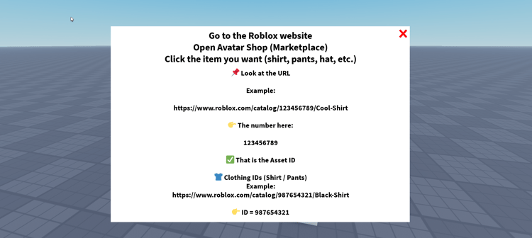 Roblox avatar customization system