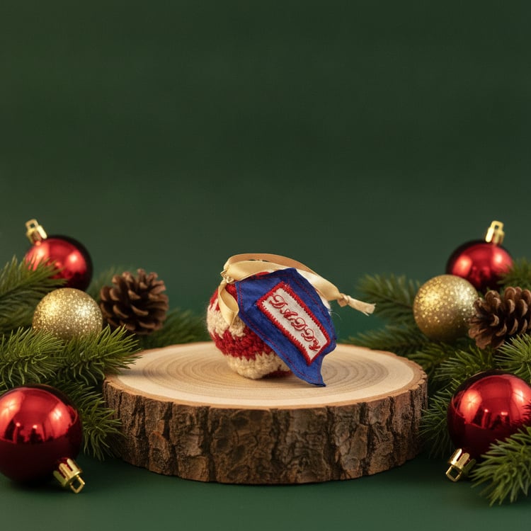 Personalised Daddy Crochet Christmas Bauble | Keepsake Gift