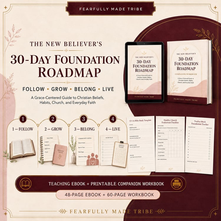 New Believer’s 30-Day Foundation Roadmap Christian ebook and printable workbook bundle
