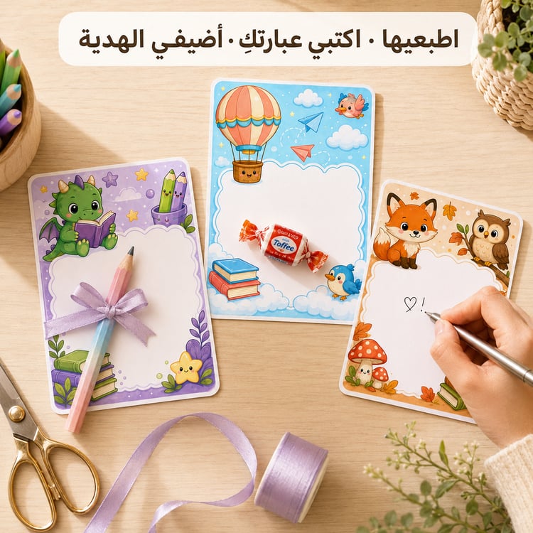 أربع بطاقات توزيعات لطيفة