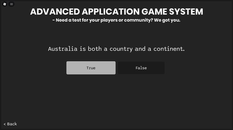 Roblox advanced application system