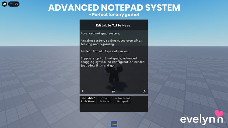 Roblox advanced notepad system