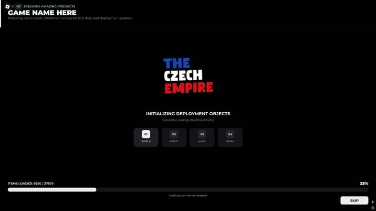 Roblox military loading screen UI