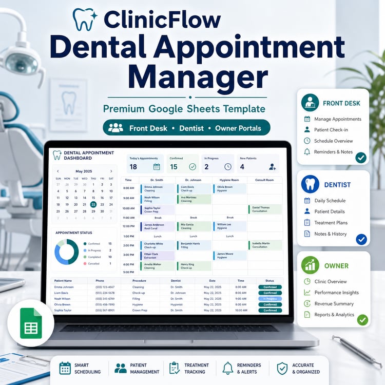 ClinicFlow Dental Appointment Manager | Templova Digital product Image1