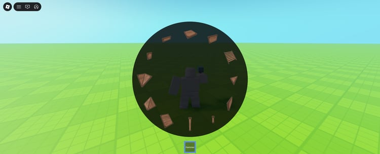 Roblox building system with hammer tool