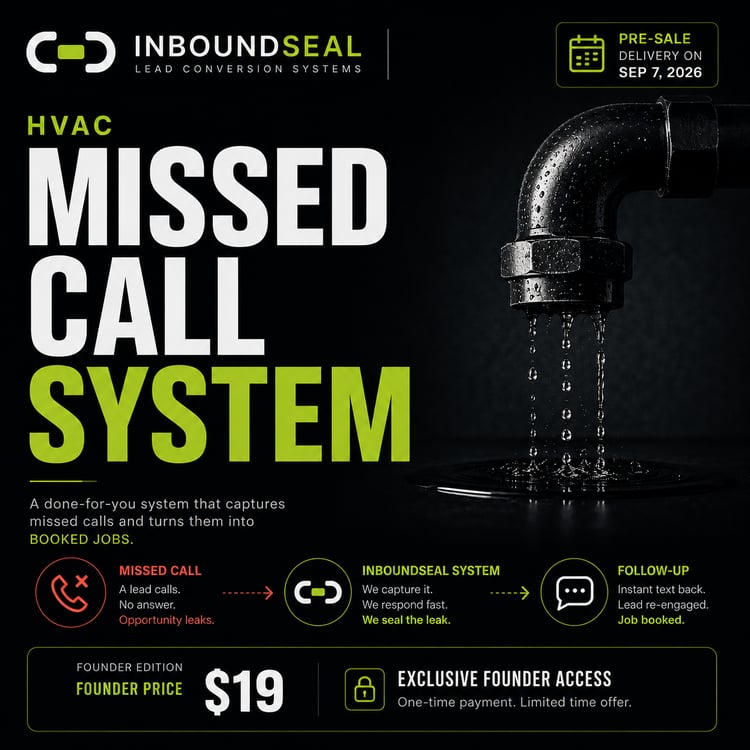 InboundSeal HVAC Missed Call System — Founder Edition