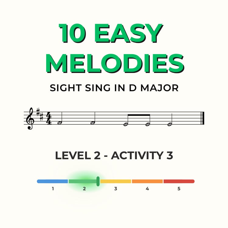 Sight Singing in D Major Level 2 Activity 3