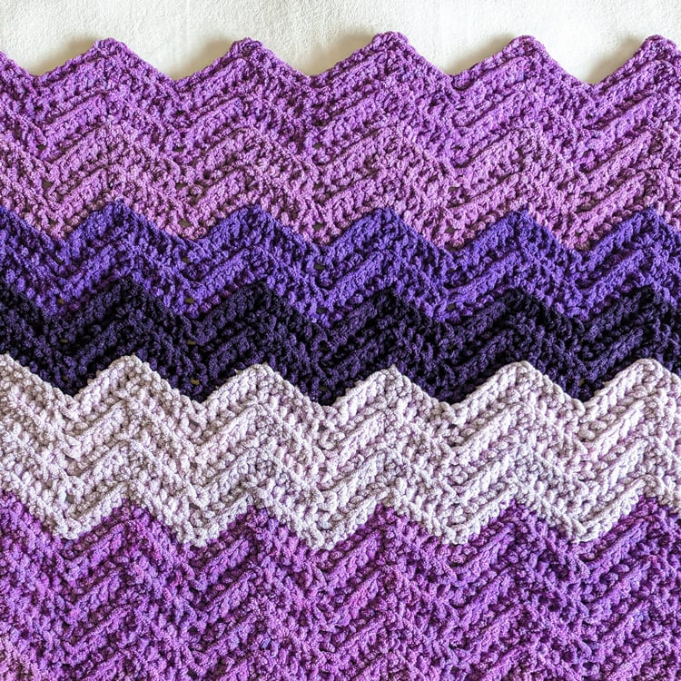 Ombre Chevron Blanket