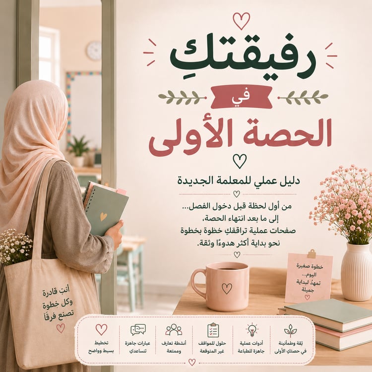 رفيقتكِ في الحصة الأولى 🤍 | دليل عملي للمعلمة الجديدة