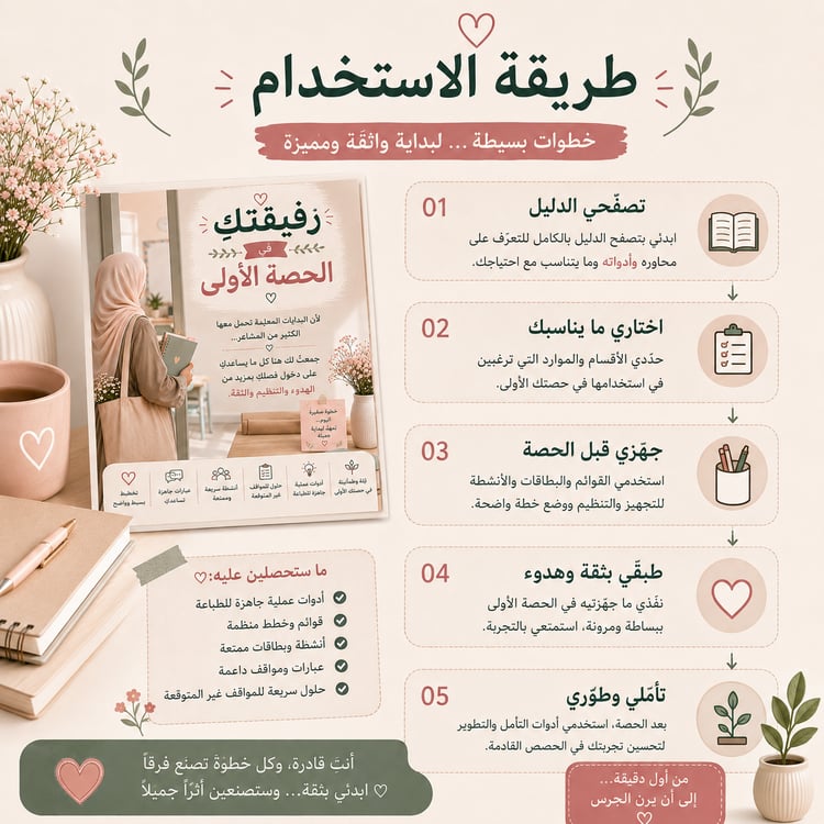 رفيقتكِ في الحصة الأولى 🤍 | دليل عملي للمعلمة الجديدة