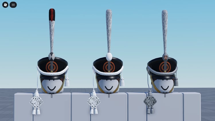 Roblox 3 pack Hussar military hats