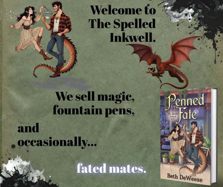 Welcome to The Spelled Inkwell. We sell magic fountain pens, and occasionally... fated mates. Penned Fate by Beth DeWeese