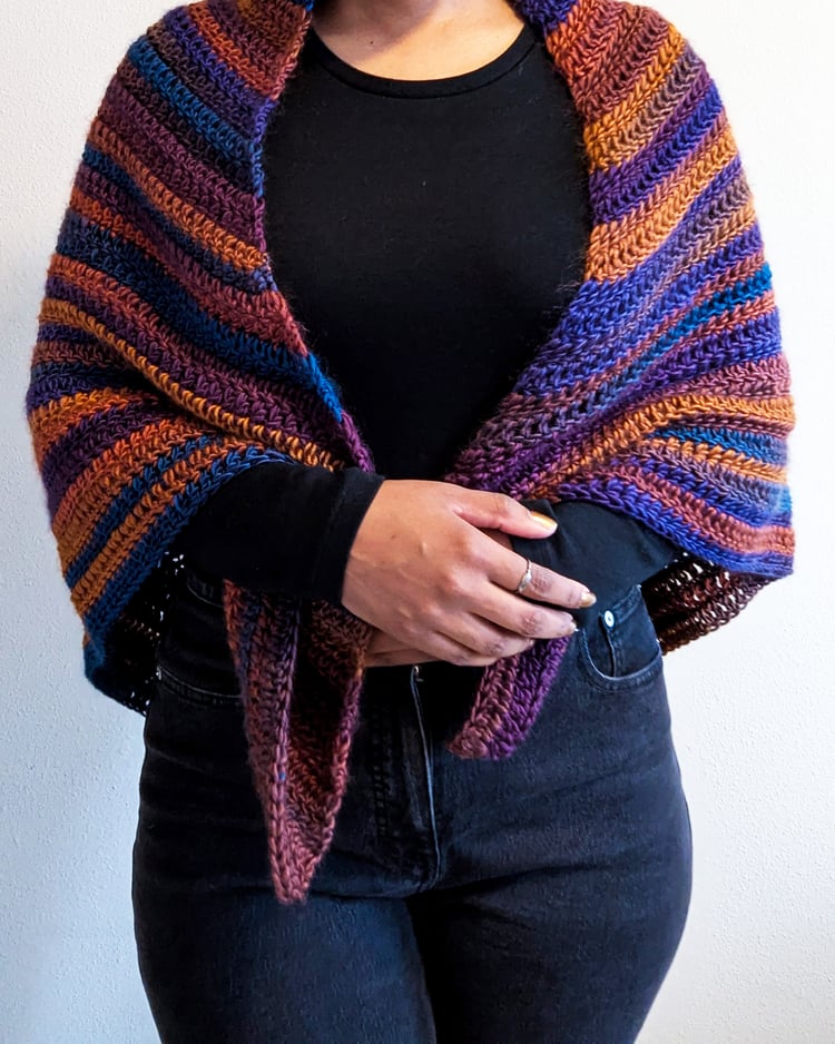 Sunset Peaks Triangle Shawl Crochet Pattern