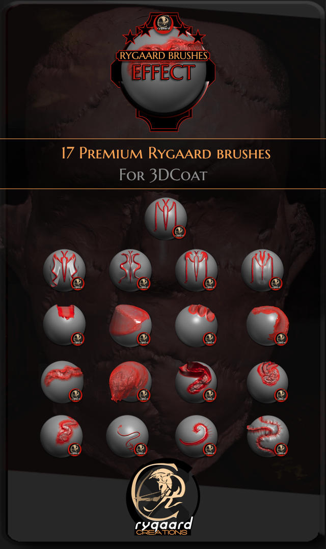 Rygaard Effect brush pack contains 17 different brushes