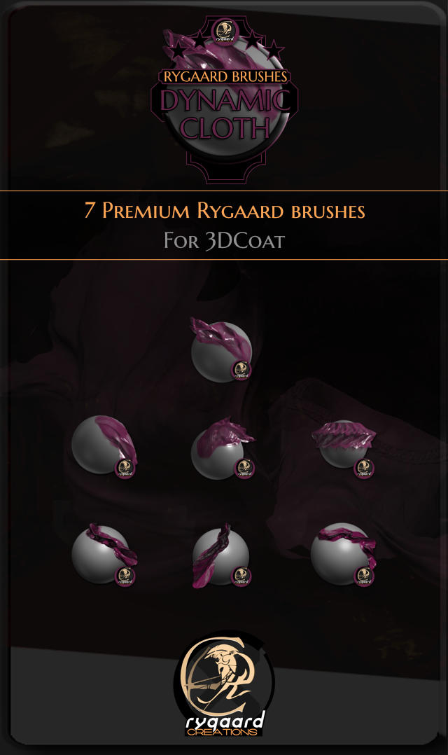 Rygaard Dynamic Cloth brush pack contains 7 different brushes