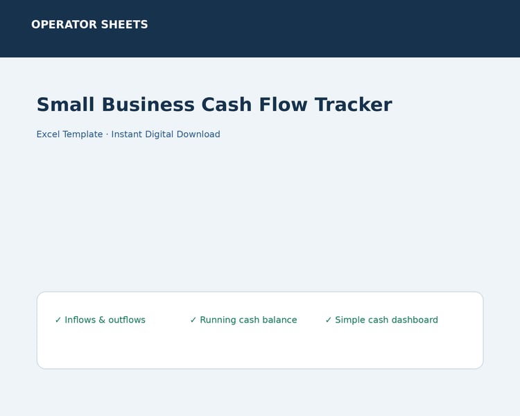 Small business cash flow tracker Excel template dashboard